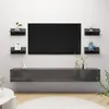 Image de vidaXL Wandschappen 4 st 40x11,5x18 cm hoogglans grijs807314