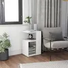 Image de Table d appoint Blanc 36x30x56 cm Bois d'ingénierie