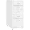 Image de vidaXL Ladeblok verrijdbaar 28x41x69 cm metaal wit335913