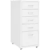 Image de Vidaxl Caisson de classement mobile, Blanc, 28x41x69 cm, Métallique