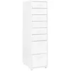 Image de vidaXL Ladeblok verrijdbaar 28x41x109 cm metaal wit335920