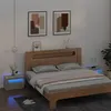 Image de Tables de chevet 2 pcs avec LED Gris béton 60x35x40 cm
