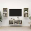 Image de meuble tv panneau et derivés de bois 37x37x72 bois chene sonoma, chene