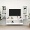 Image de Ensemble de meuble TV 3 pcs Blanc Bois d ingénierie
