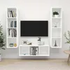 Image de Ensemble de meuble TV 3 pcs Blanc Bois d ingénierie