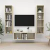Image de vidaXL Ensemble de Meubles TV 3 pcs, Ensemble d'Armoires de Télévision avec Rangement, Meubles Télé de Salon, Chêne Sonoma Bois d'Ingénierie