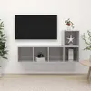 Image de Ensemble de meuble TV 2 pcs Gris béton Bois d ingénierie