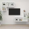 Image de vidaXL Meubles TV Muraux 4 pcs, Armoires de Télévision Suspendues, Meubles Télé Flottants de Salle de Séjour Salon, Blanc Bois d'Ingénierie