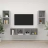 Image de vidaXL Meubles TV Muraux 4 pcs, Armoires de Télévision Suspendues, Meubles Télé Flottants de Salle de Séjour Salon, Gris Béton Bois d'Ingénierie