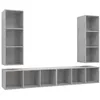 Image de vidaXL Meubles TV muraux 4 pcs Gris béton Aggloméré