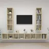 Image de vidaXL Meubles TV Muraux 4 pcs, Armoires de Télévision Suspendues, Meubles Télé Flottants de Salle de Séjour Salon, Chêne Sonoma Bois d'Ingénierie 3079892