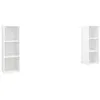 Image de vidaXL Meubles TV 2 pcs Blanc 107x35x37 cm Aggloméré