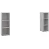 Image de vidaXL Meubles TV 2 pcs Gris béton 107x35x37 cm Aggloméré