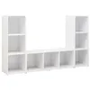 Image de vidaXL Meubles TV 3 pcs Blanc 107x35x37 cm Aggloméré