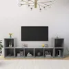 Image de vidaXL Meubles TV 4 pcs, Armoires de Télévision avec Rangement, Meubles Télé de Salon Salle de Séjour, Gris Béton Bois d'Ingénierie 3079974
