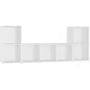 Image de vidaXL Ensemble de meubles TV 3 pcs Blanc Aggloméré