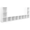 Image de vidaXL Meubles TV 4 pcs Blanc 107x35x37 cm Aggloméré