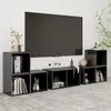 Image de vidaXL 6-delige Tv-meubelset bewerkt hout hoogglans grijs3080059