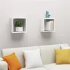 Image de vidaXL Wandschappen kubus 2 st 30x15x30 cm wit806998