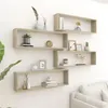 Image de Étagères cube murales 4 pcs chêne sonoma bois d ingénierie