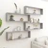 Image de Étagères cube murales 4 pcs gris béton bois d ingénierie