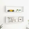 Image de vidaXL 2x Etagères Cube Murales Etagères Suspendues Etagères Flottantes Salon Chambre Salle de Séjour Intérieur Blanc 80x15x26,5 cm Aggloméré