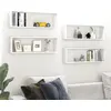 Image de vidaXL Wandschappen kubus 4 st 80x15x26,5 cm bewerkt hout wit807107