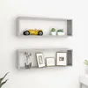 Image de Étagères cube murales 2 pcs gris béton bois d ingénierie