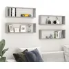 Image de vidaXL Wandschappen kubus 4 st 80x15x26,5 cm bewerkt hout betongrijs807119
