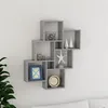 Image de Étagère murale cube Gris béton 78x15x93 cm Bois d’ingénierie