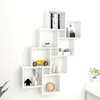 Image de Étagère murale cube Blanc 90x15x119 cm Bois d’ingénierie