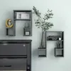 Image de vidaXL Wandschappen 2 st 50x15x50 cm bewerkt hout hoogglans grijs807249