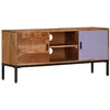 Image de vidaXL Meuble TV Marron miel et gris 110x30x50 cm Bois massif d'acacia337076