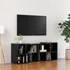 Image de Meuble TV Noir brillant 104x30x52 cm Bois d ingénierie