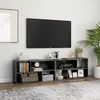 Image de Meuble TV Gris brillant 149x30x52 cm Bois d ingénierie