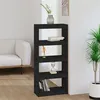 Image de vidaXL Bibliothèque/Séparateur de pièce Noir 60x30x135,5 cm Pin massif808172