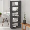 Image de Bibliothèque Séparateur de pièce Gris 60x30x167,5 cm Pin massif