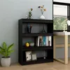 Image de vidaXL Bibliothèque/Séparateur de pièce Noir 100x30x103 cm Pin massif808217