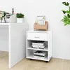 Image de Armoire à roulettes Blanc brillant 46x36x59cm Bois d’ingénierie