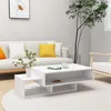 Image de Table basse Blanc 105x55x32 cm Bois d'ingénierie