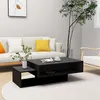 Image de Table basse Noir 105x55x32 cm Bois d'ingénierie