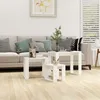 Image de Tables gigognes 3 pcs Blanc brillant Bois d ingénierie