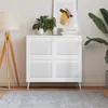 Image de Portes d armoire à persiennes 4pcs blanc 39,5x49,4cm pin massif