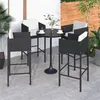 Image de vidaXL Tabourets de bar lot de 4 avec coussins noir résine tressée316660