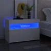 Image de Table de chevet avec lumières LED Blanc 60x35x40 cm