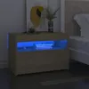 Image de Table de chevet avec lumières LED chêne sonoma 60x35x40 cm