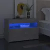 Image de Table de chevet avec lumières LED gris béton 60x35x40 cm