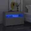 Image de Vidaxl Table de chevet avec éclairage LED, Gris béton, 60x35x40 cm