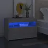 Image de Tables de chevet avec lumières LED 2 pcs gris béton 60x35x40 cm