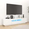 Image de Meuble TV avec lumières LED Blanc 180x35x40 cm